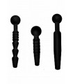 Master Series - Kit Plug Urétrale Silicone Dark Rods 3 Pieces