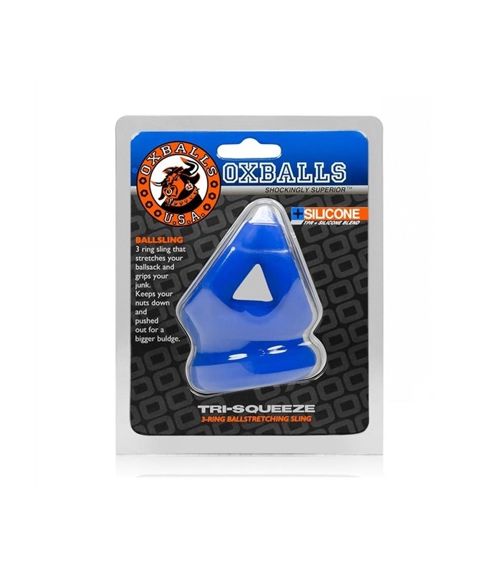 Oxballs Cockring Tri-Squeeze bleu