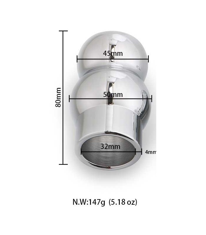 Plug Tunnel Anal Métal 8x5cm