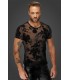 T-Shirt Transparent Flocage Flower - Noir Handmade - Vestiaire Gay Shop