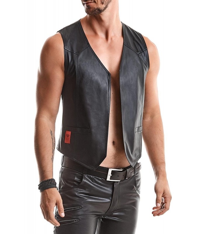 Gilet Boléro en Wetlook Noir - vestiaire gay shop