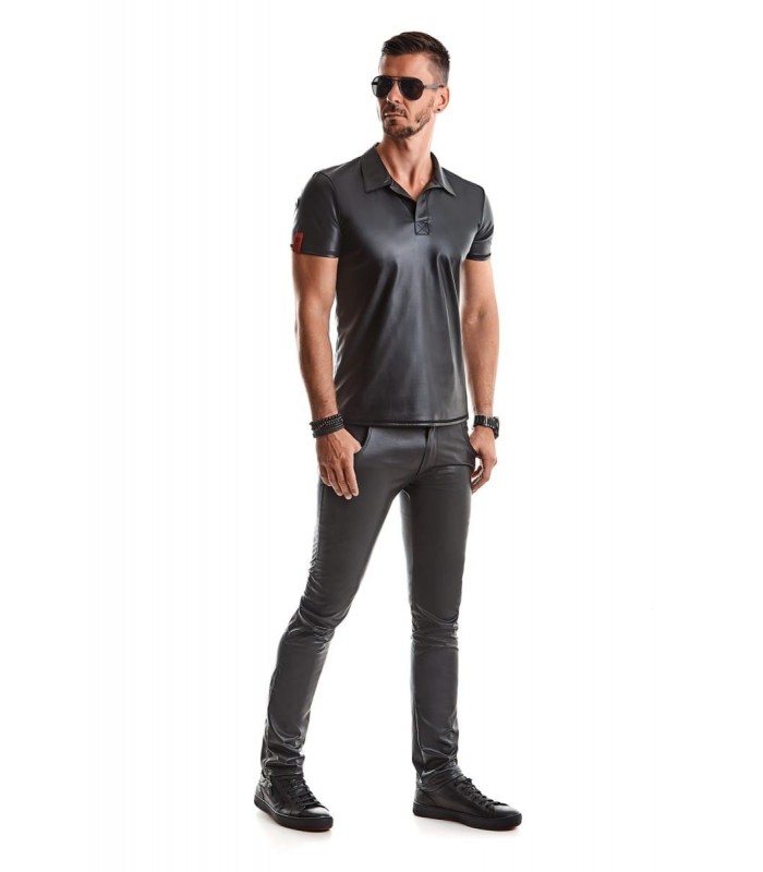 Polo Wetlook Noir Regnes - vestiaire gay shop