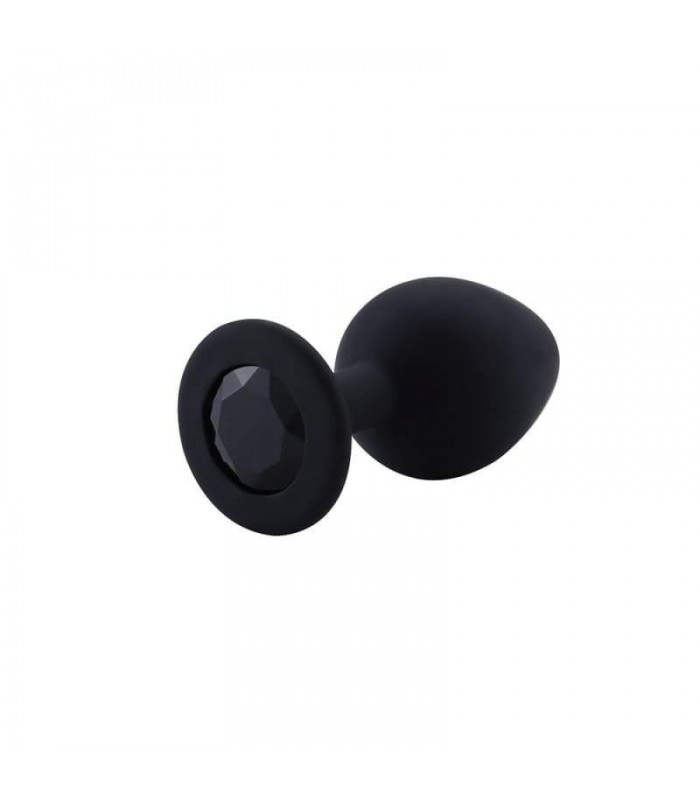 Plug Anal Silicone avec Diamant Noir - bijou anal gay shop