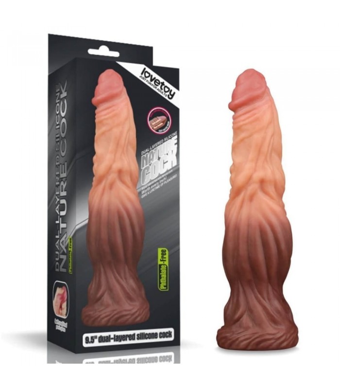 gode-xl-silicone-souple-marron-lovetoy