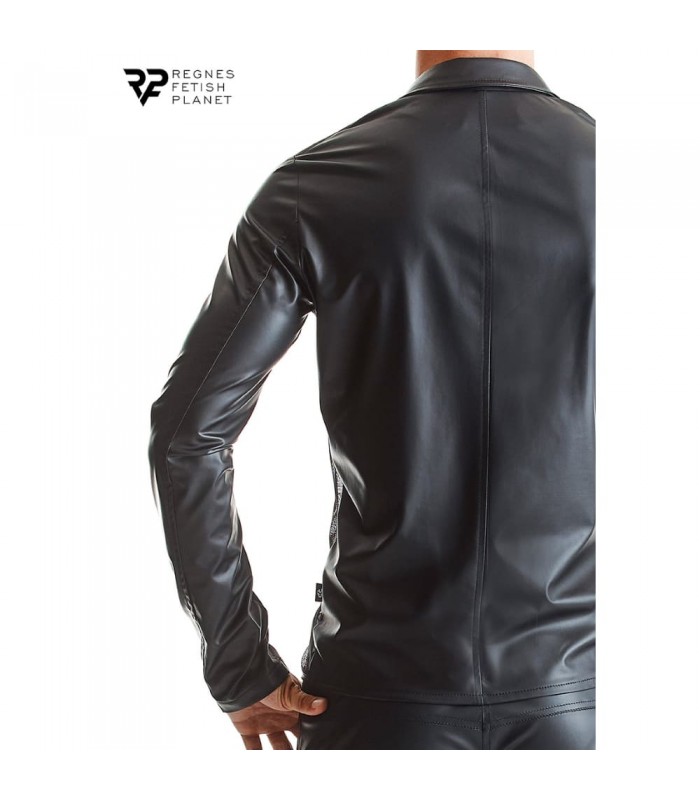 Veste Elegante Wetlook Résille Noire Regnes