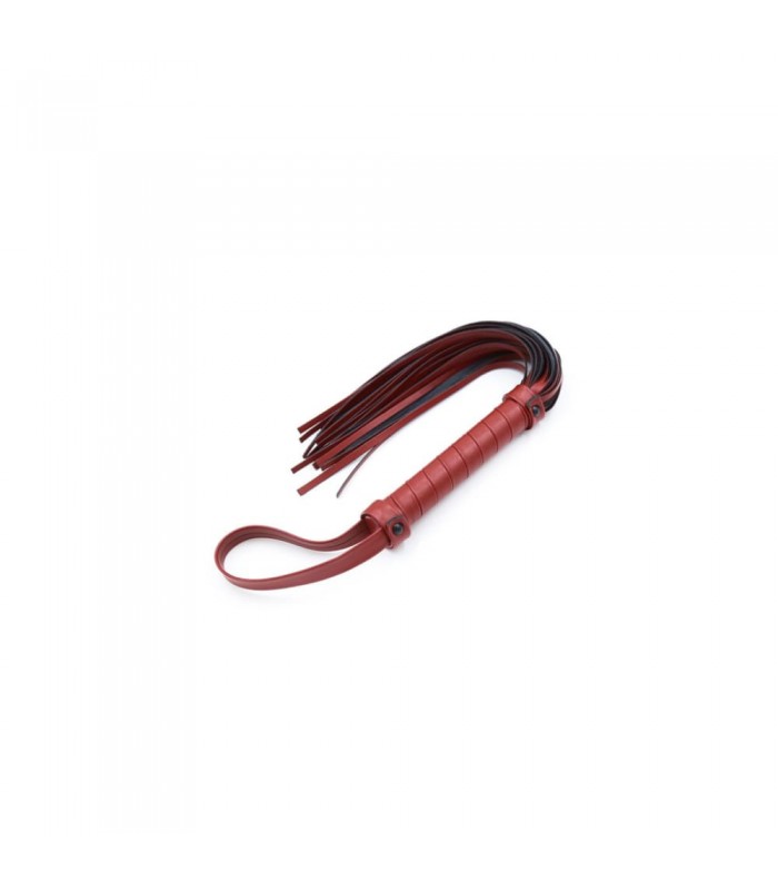 Fouet SM Effet Cuir Rouge 40cm