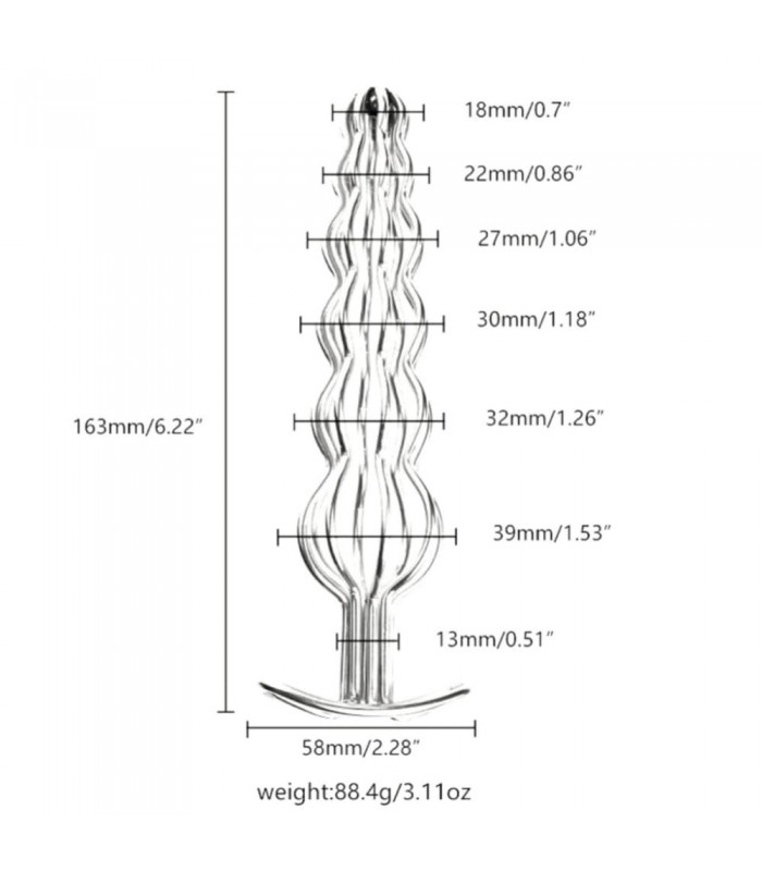 Plug Anal Métal Grid 16x3,9cm