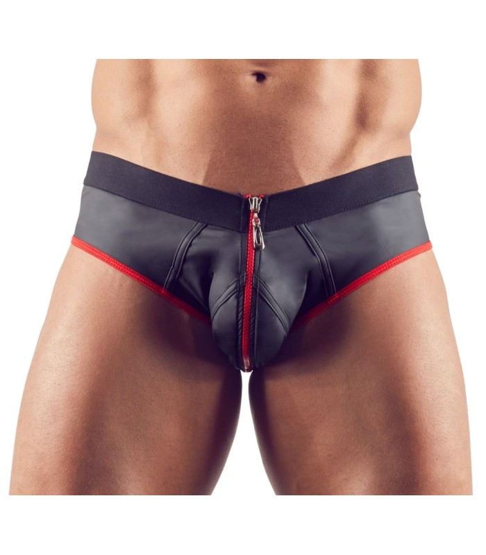 Jockstrap Zip Noir et Rouge Svenjoyment