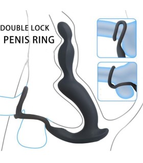 Vibromasseur Prostatique Double Cockring à Télécommande