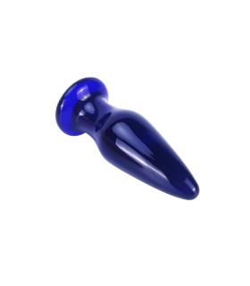 Plug Anal Verre Vibrant Bleu 11,5x4cm