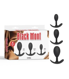 Kit d'Entrainement 3 Plug Anal Black Mont