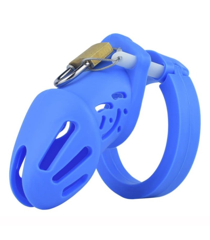 Cage de Chasteté Silicone Exquise SM bleu