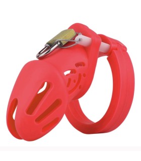 Cage de Chasteté Silicone Exquise SM rouge