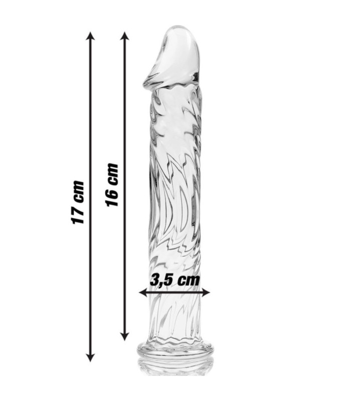 Gode Réaliste en Verre Droit 17cm