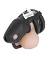 Cage à Pénis en Silicone Noir avec Séparateur de Testicules 6,5x3,2cm