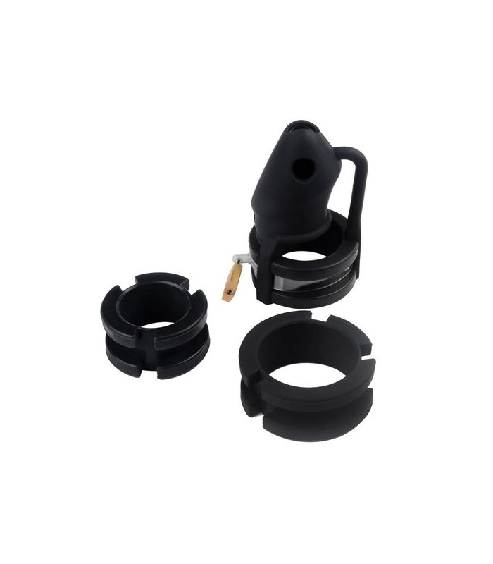 Cage Pénis homme gay Silicone Noir